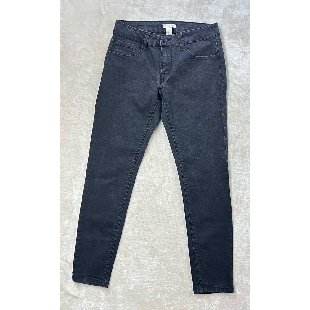 EUC Forever 21 Womens Faded Black Skinny Jeans Size 27 Stretch Denim Pants